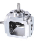 Right Angle Bevel Gearbox 1to1 6mm Shaft 1 Module 20 Teeth Aluminum Frame DIY showing aluminum casing and visible gears