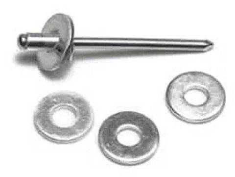 Aluminum Rivet Backup Washers Five Thirty Second Inch Pack Of 100 with rivet, showcasing aluminum washers and rivet in detail.