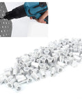 Aluminum Pull Riveting Nuts Set with Flat Head for Vertical Install, 100 Pcs Multi Size M3 M4 M5 M6 M8 M10, Heavy Duty Hardware Fasteners.