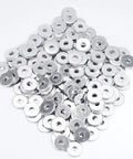 Aluminum Back Up Rivet Washers For Three Sixteenth Inch Rivets Pack Of 300 piled on white background