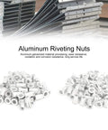 100Pcs Pull Riveting Nuts Kit For Aluminum Panels And Pipes With Storage Box, Assorted M3 To M10 Sizes, Galvanized Aluminum Rivet Nuts