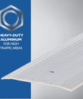 Sturdy Aluminum Fluted Saddle Threshold, Mill Finish: Stylish Doorway Transition Draft Protection (1/4-Inch by 4-Inch - 36-Inch) TH041