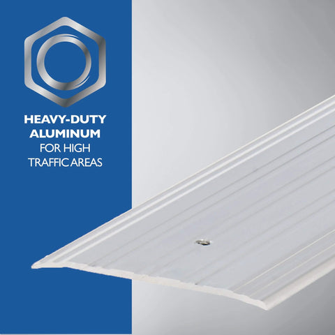 Sturdy Aluminum Fluted Saddle Threshold, Mill Finish: Stylish Doorway Transition Draft Protection (1/4-Inch by 4-Inch - 36-Inch) TH041