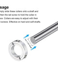 2pcs Double Split Clamp-On Shaft Collar for 1-1/4" Shaft, aluminum, shown with shaft, set screw visible, side view