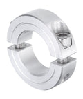 Double Split Shaft Collar Clamp For One Inch Shaft Aluminum Two Piece Clamp with 1.75 Inch OD and 0.5 Inch Thickness front view