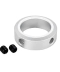 (4-Pack) Aluminum Alloy 10mm Bore Shaft Collars Screw Style, showing single collar with screws, 10mm bore, 16mm OD, 8mm width