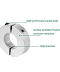 Front view of (Pack of 4) Split Shaft Collar Bore 20mm, Aluminum Alloy Two Halves Clamping Collar for Shaft, 40mm OD, 12mm Thickness, with M5 Set Screws
