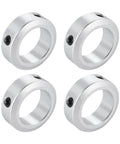 (4-Pack) Aluminum Alloy 10mm Bore Shaft Collars Screw Style, shown with 16mm outer diameter and 8mm width, suitable for CNC machine tools.