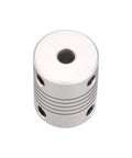 Flexible Aluminum Shaft Coupling For Motors 3mm To 5mm Connection, 25mm Length, 19mm Outer Diameter, Zero Backlash One Piece Metallic Spring Coupler