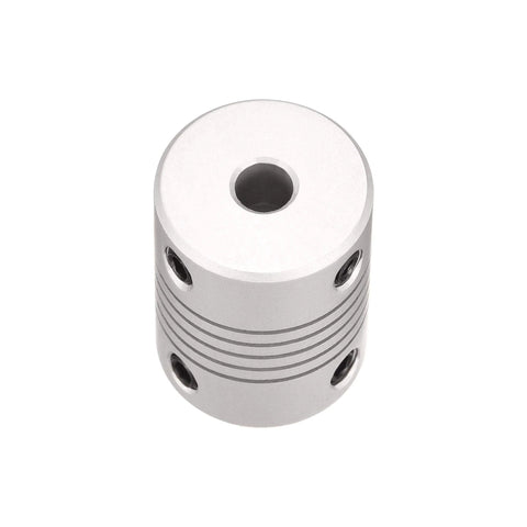 Flexible Aluminum Shaft Coupling For Motors 3mm To 5mm Connection, 25mm Length, 19mm Outer Diameter, Zero Backlash One Piece Metallic Spring Coupler