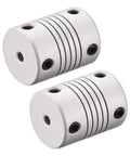 Flexible Aluminum Shaft Coupling For Motors 3mm To 5mm Connection, 25mm Length, 19mm Outer Diameter, Zero Backlash One Piece Metallic Spring Coupler For Small Torque Shaft Alignment And Misalignment Absorption, For Projects, Includes 2 Pieces Uxcell.