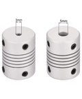 Flexible Aluminum Shaft Coupling For Motors 3mm To 5mm Connection, 25mm Length, 19mm Outer Diameter, Zero Backlash One Piece Metallic Coupler