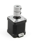Durable two piece aluminum shaft couplings for 5 to 8 mm shafts, 25 mm long and 20 mm diameter on stepper motor