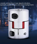 Aluminum Plum Shaped Flexible Shaft Coupling 10mm To 14mm Bore 30mm Diameter 40mm Length High Torque Stepper Motor Connector