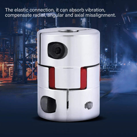 Aluminum Plum Shaped Flexible Shaft Coupling 10mm To 14mm Bore 30mm Diameter 40mm Length High Torque Stepper Motor Connector