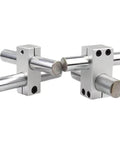 Aluminum Optical Shaft Cross Clamp For Parallel And Vertical Connections 16mm Double Hole Connector in use with metal rods