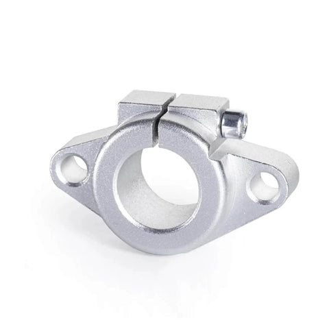 Close-up of aluminum SHF clamp for Round Linear Rail 800mm With SCS20UU Bearing Housing And SHF Clamp for linear guide 3D printer