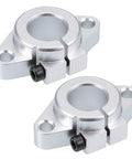Beefy 16mm Shaft Support SHF16 Flange Mount Linear Guide Blocks for CNC Machines in 2-Pack, aluminum alloy, front view