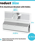 Frameless Shower Door Top Bracket Roller Assembly Set Four Replacement Wheels For Glass Up To One Quarter Inch With Ball Bearings