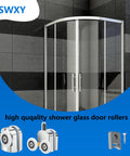 Four Pack 25Mm Aluminum Alloy Shower Door Rollers Replacement Kit With Anti Collision Block And Screws For 4to6mm Glass Doors Curved Rollers