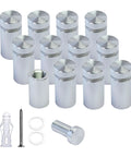 Aluminum Sign Standoff Set Pack Of 12 For Wall Mounting And Hanging Acrylic Picture Frames Size One Half Inch By Three Quarter Inch Silver Anodized Standoff Screws