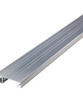 36 in. Mill Aluminum Snap-on Sill Threshold Extender in mill finish, 36-inch length, showing top view of aluminum construction and snap grooves.