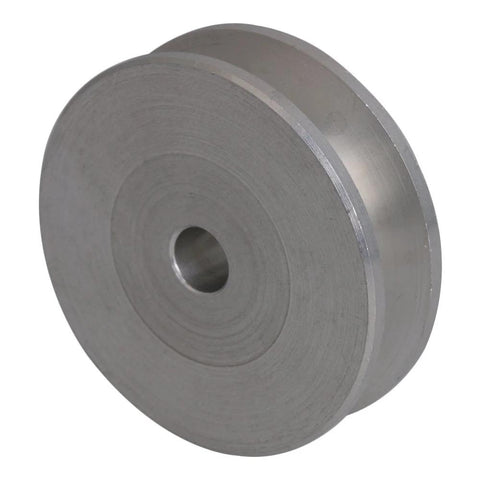 Side view of aluminum single groove pulley with 31mm diameter and 5mm bore for 3–5mm PU round belts in small DIY machines.