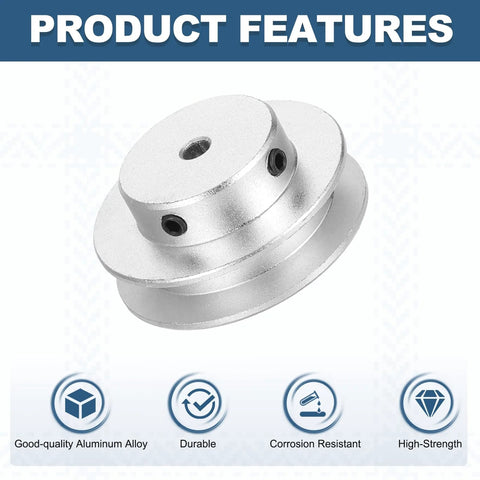 Aluminum single groove pulley for 5–6 mm belts offers smooth power transfer with a 40 mm outer diameter and 4 mm bore, hex wrench included.