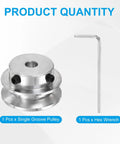 Aluminum Fixed Bore Pulley 6mm Bore 30mm Outer Diameter With 7mm Groove for small motors with hex wrench included