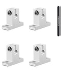 Pro Grade 4 Pack Aluminum 10mm Linear Motion Rod Support Shafts and Clamps for CNC Machines and 3D Printers with Velcro Strips