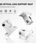 Pro Grade 4 Pack Aluminum 10mm Linear Motion Rod Support Shafts and Clamps for CNC Machines and 3D Printers, SK10 Compatible