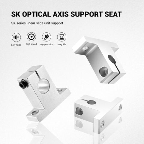 Pro Grade 4 Pack Aluminum 10mm Linear Motion Rod Support Shafts and Clamps for CNC Machines and 3D Printers, SK10 Compatible