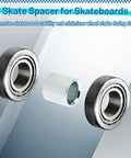 Image showing 50 Pcs Skate Spacer Set Aluminum Wheel Bearing Spacers and Speed Rings for Skateboards and Longboards, 10mm aluminum design.