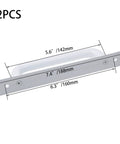 Two Pack Pre Drill Sliding Barn Door Handle Six Point Four Inch Hole Center Aluminum Alloy Door Pull Handle For Glass And Wooden Doors Punch Free Polished White With Tape Or Screw Install Ideal For Closet Doors Durable, dimensions labeled.