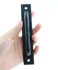 Person holding Two Pack Sliding Door Handle 5.8 Inch Center Hole Aluminum Alloy Pull With Mounting Screws for doors and cabinets.