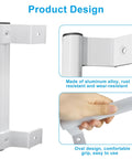 Two Pack Aluminum Sliding Door Handle For Patio Doors, 8 Inch Glass Door Pull Replacement With Six And Five Eighths Inch Mounting Holes, White Finish
