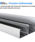 Close-up of aluminum track for Bypass Sliding Door Hardware With Soft Close And Finger Pulls Aluminum Track Two Way Soft Close