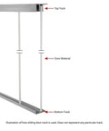 Illustration of Aluminum Sliding Door Track Kit For Three Quarter Inch Panels, Complete 3 Foot Upper And Lower Track Set, without glides.