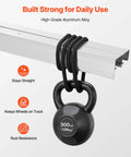 Bypass Sliding Door Hardware Kit For Closet Aluminum Dual Track System with weight and durability features highlighted