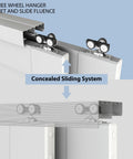 Heavy Duty Bypass Door Hardware 60 Inch Aluminum Sliding Closet Track Kit For Cabinet And Pocket Doors Concealed Sliding Rail Set With Three Wheel Hangers
