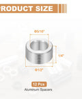 Built To Last Aluminum Spacers 12 Pack Five Sixteenth Inch By One Half Inch By One Quarter Inch ID Standoff Unthreaded Round