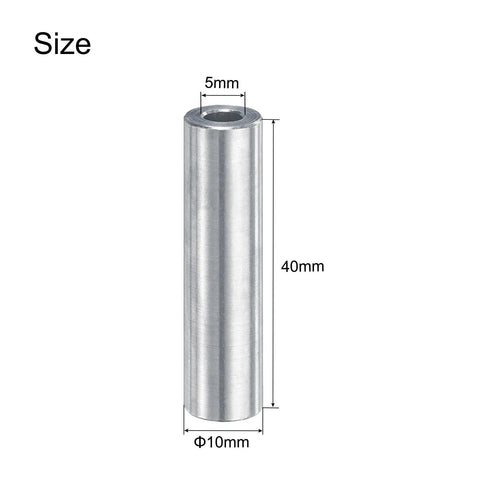 Pro Grade Heavy Duty Aluminum Spacer Set for M5 Screws, 5mm Bore, 10mm OD, 40mm Length, Round Aluminum Standoff Bushing