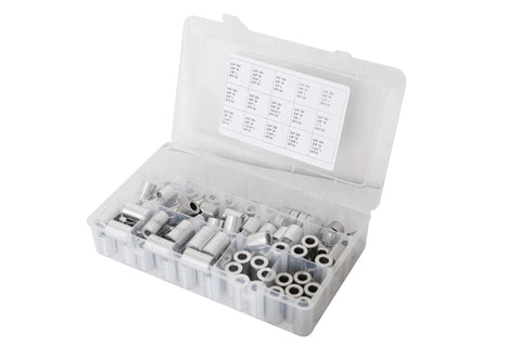 Aluminum Spacer Standoff Bushing Assortment Kit With Three Quarters Inch Outside Diameter And Three Eighths Inch Inside Diameter, 139 Pieces in case