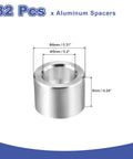 Pro Grade Aluminum Spacer Kit 32 Pcs M5 Unthreaded Standoff Bushings 5mm ID X 8mm OD X 6mm Length Plain Finish with dimensions
