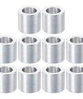 Durable Aluminum Spacer Set M10 3/8 Inch Bolts Standoff 10 Pcs 10.2mm ID x 16mm OD x 15mm Length Round Metal Spacers For Electronics