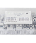 Aluminum Spacer Standoff Bushing Assortment Kit With Three Quarters Inch Outside Diameter And Three Eighths Inch Inside Diameter, 139 Pieces
