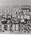 Aluminum Spacer Standoff Bushing Assortment Kit With Three Quarters Inch Outside Diameter And Three Eighths Inch Inside Diameter, 139 Pieces