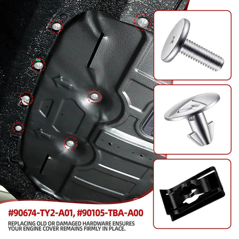Engine Splash Shield Hardware Kit 14 Piece Set With Lower Cover Pins Screws And Clips Aluminum Alloy Built To Last
