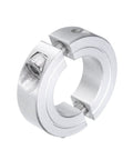 Double Split Shaft Collar Clamp For One Inch Shaft Aluminum Two Piece Clamp Fits 1 Inch Shaft front view showing metallic finish and screws