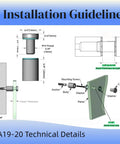 Installation guideline for Pack Of 4 Aluminum Standoff Screws For Wall Signs And Displays Glass Or Acrylic Frame Mounting Hardware In Black Finish with technical details and measurements.